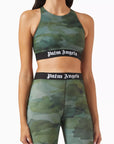 Palm Angels - Logo-tape Camo-print Crop Top