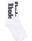 Rhude Vertical Logo Socks - White/Black