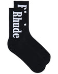 Rhude Vertical Logo Socks - Black/White