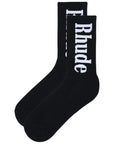 Rhude Vertical Logo Socks - Black/White