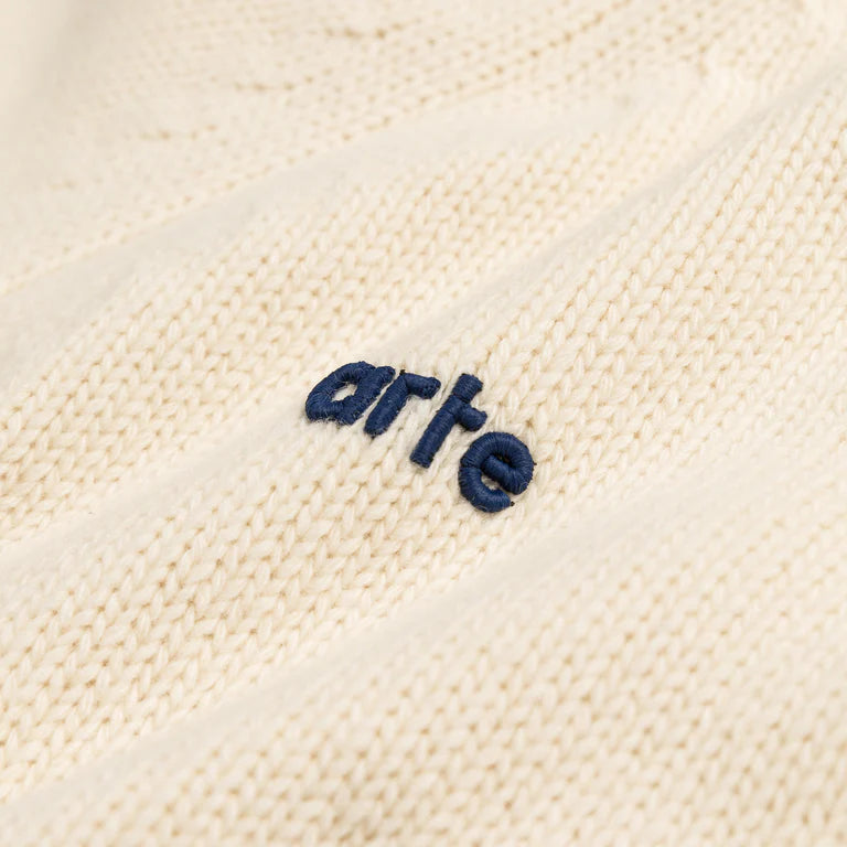 Arte Antwerp Football Knit Polo Sweater - Cream