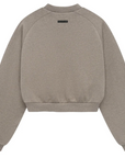 Fear of God Essentials - Women's Fleece Cropped Crewneck (FW24) "Heather Gray"