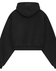 Fear of God Essentials - Women's Heavy Fleece Cropped V-Neck Hoodie "Black"