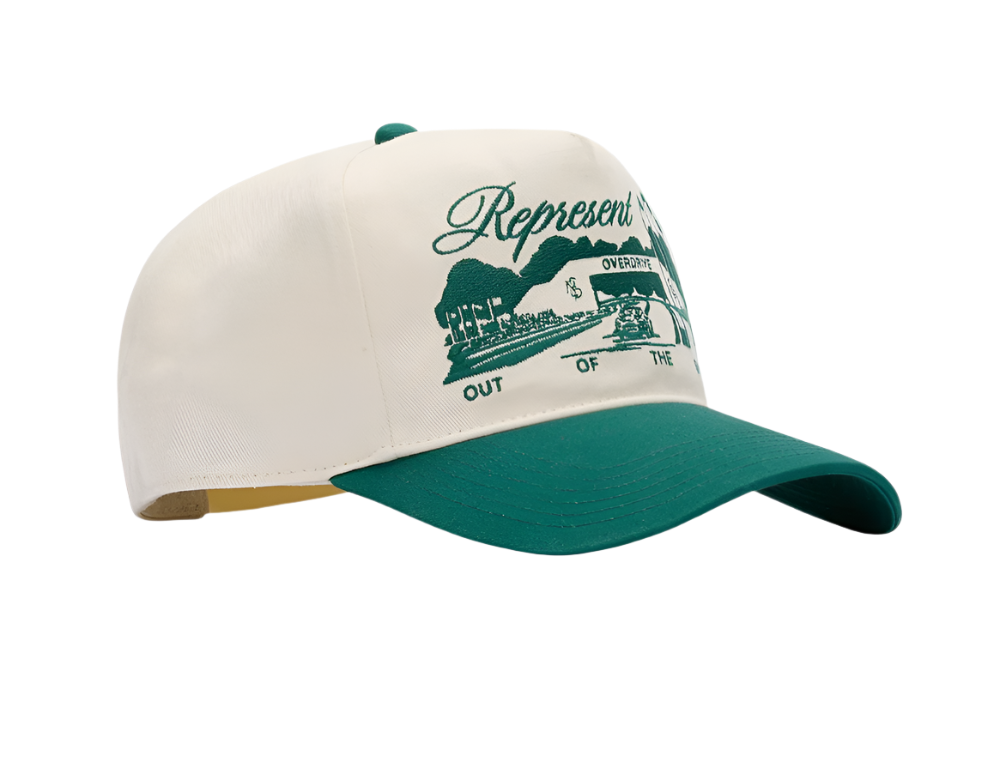 Represent - Raceway Cap Antique White Forest Green