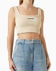 Palm Angels - Logo Cropped Top in Cotton-knit