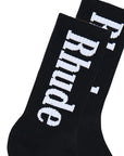 Rhude Vertical Logo Socks - Black/White
